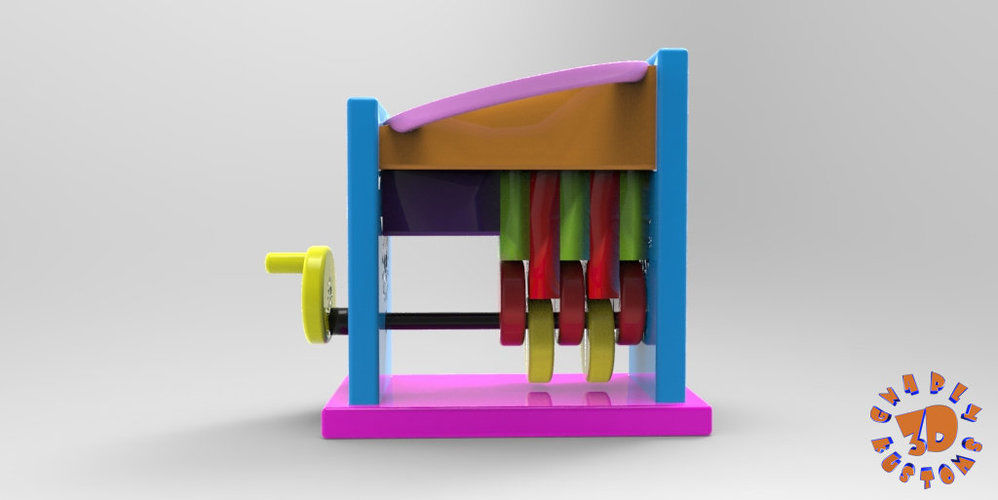Marble Step Machine Automata Toy 3D print model_4
