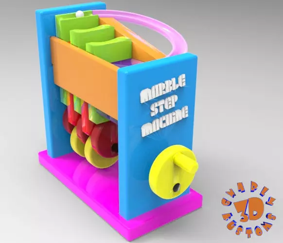 Marble Step Machine Automata Toy 3D print model_0