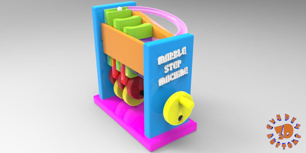 Marble Step Machine Automata Toy 3D print model_1