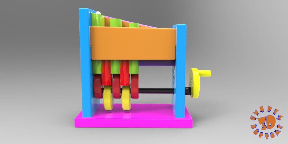 Marble Step Machine Automata Toy 3D print model_5