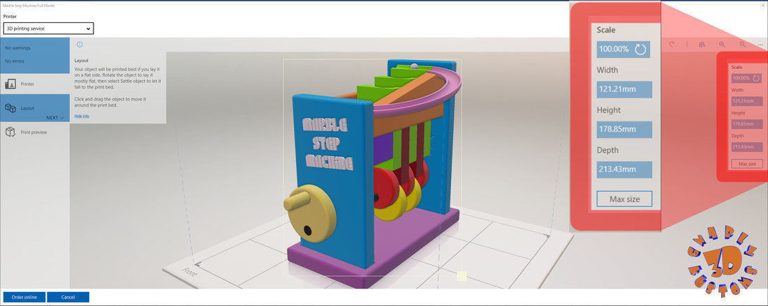 Marble Step Machine Automata Toy 3D print model_2