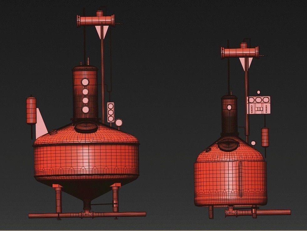 Pot Kettle Stills - Whiskey Distillery  Low-poly 3D model_3