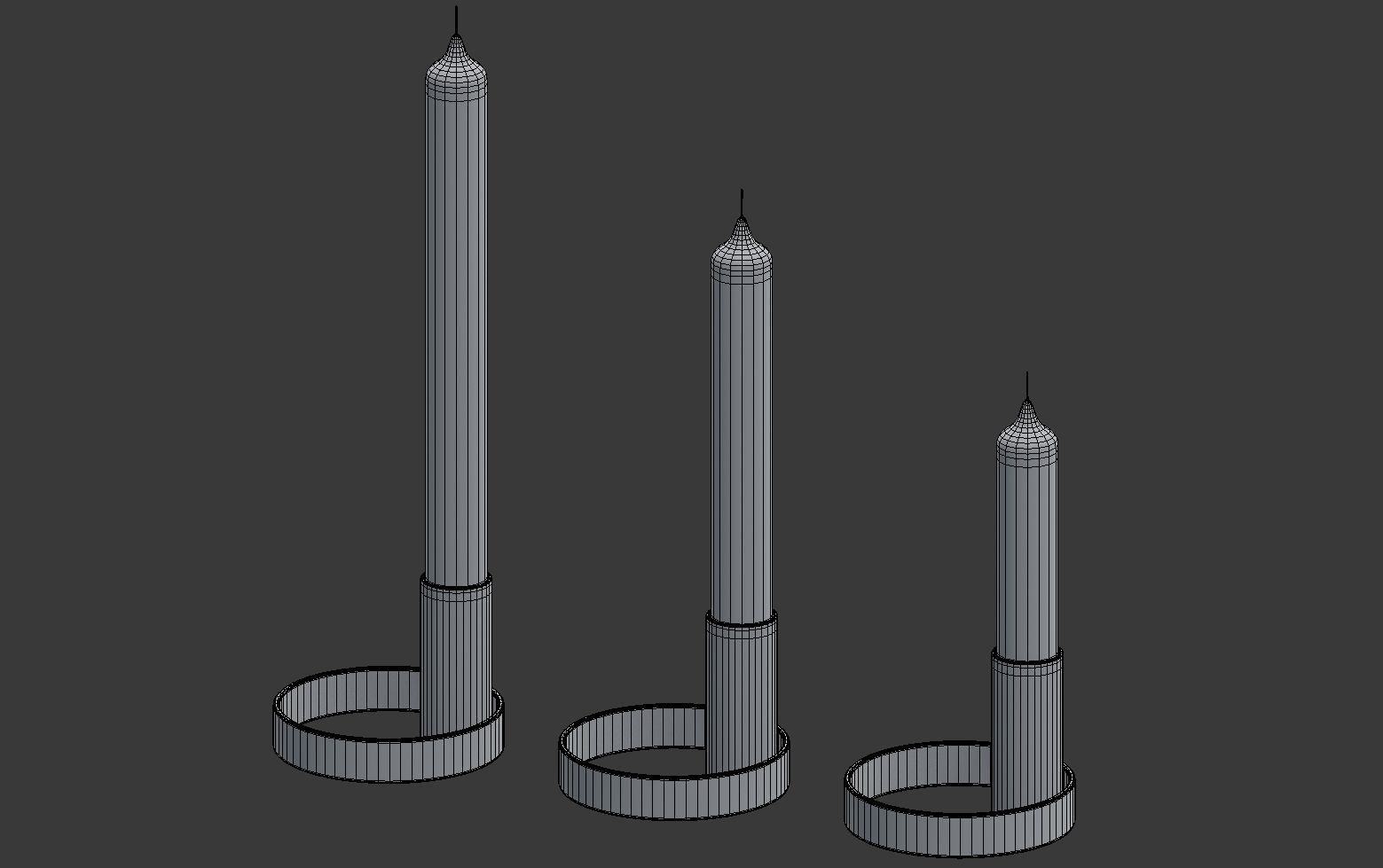 Colorful Candle Holder Set 3D model_10