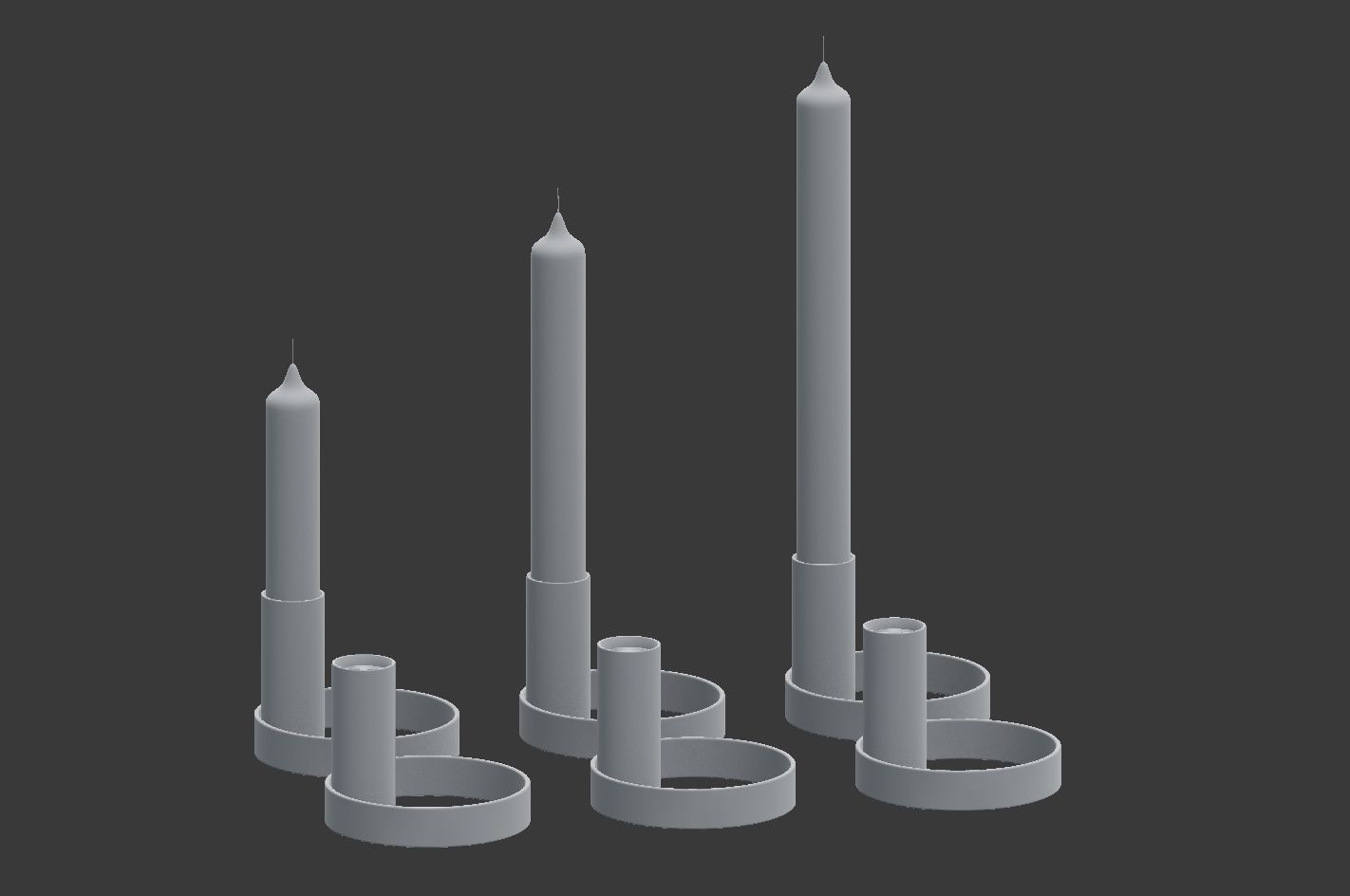 Colorful Candle Holder Set 3D model_7