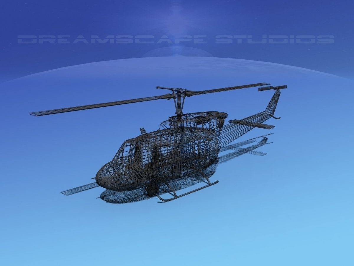 Bell UH-1N Twin Huey  NASA 3D model_13