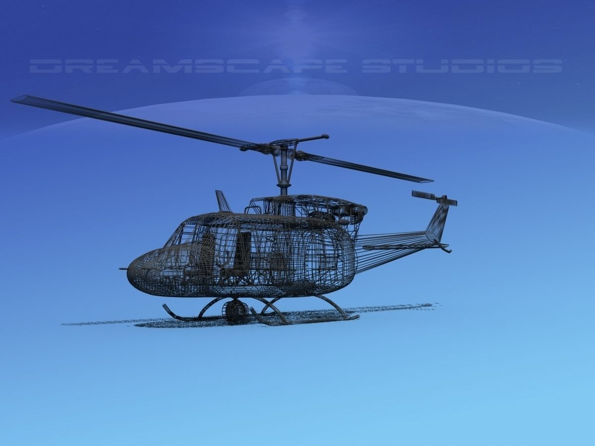 Bell UH-1N Twin Huey  NASA 3D model_16