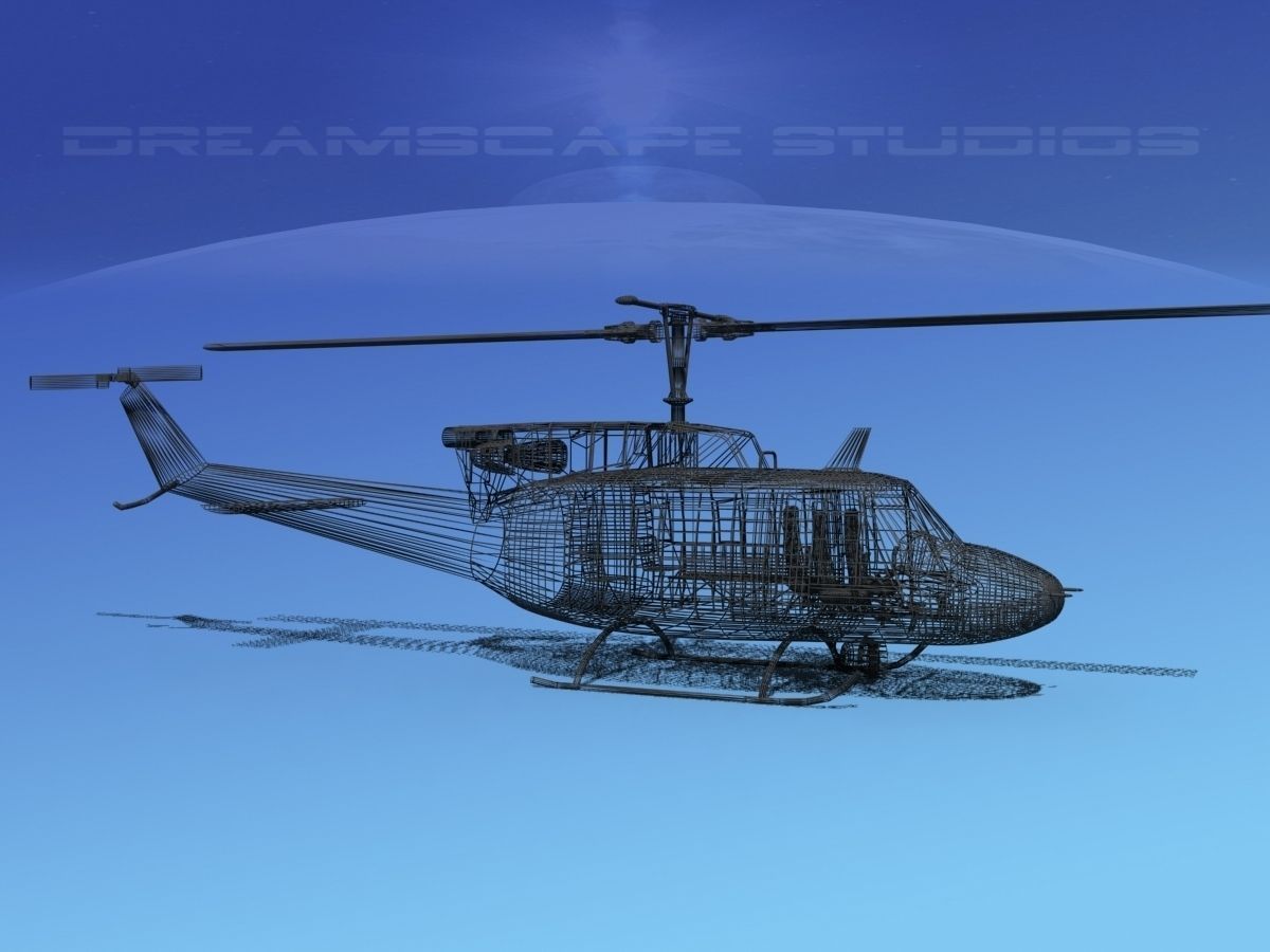 Bell UH-1N Twin Huey  NASA 3D model_15