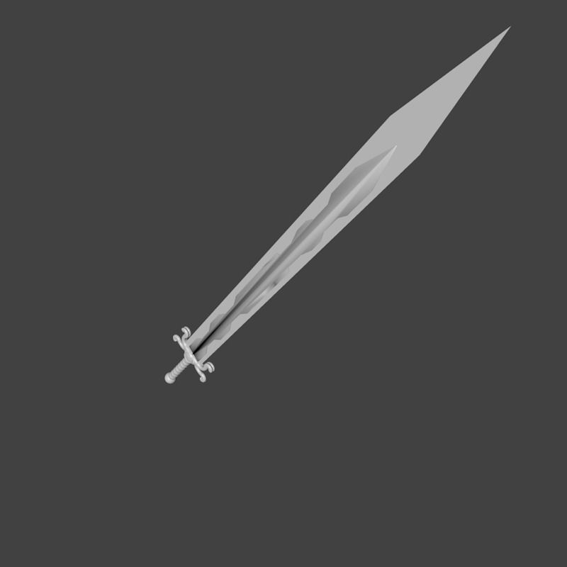 simple sword  3D model_2