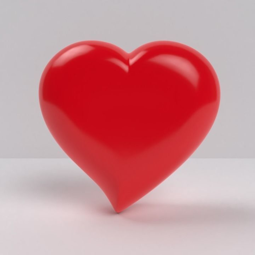 Heart love shape symbol Low-poly 3D model