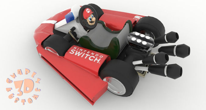 Mario Kart Nintendo Switch Joy Con Controller 3D print model