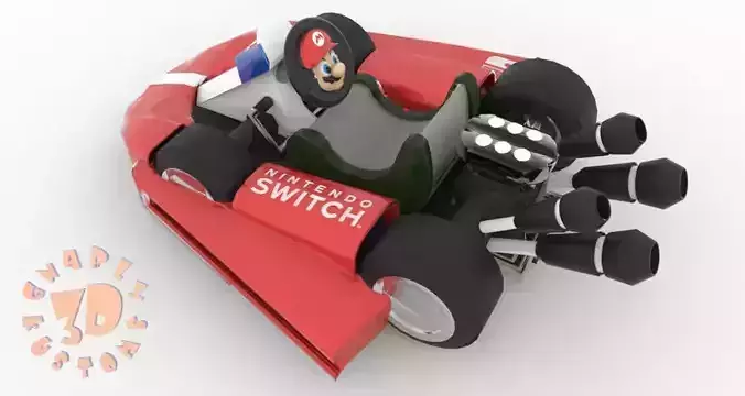 Mario Kart Nintendo Switch Joy Con Controller 3D print model