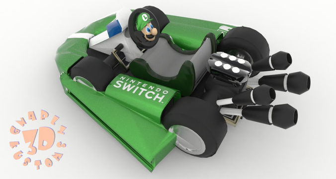 Luigi Kart Nintendo Switch Joy Con Controller 3D print model