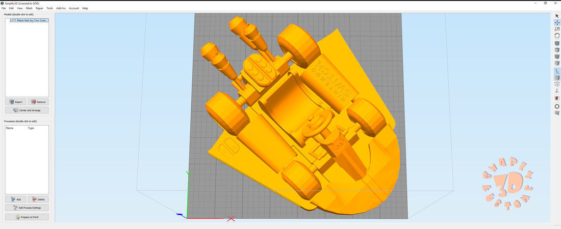 Princess Peach Kart Nintendo Switch Joy Con Controller 3D print model_1