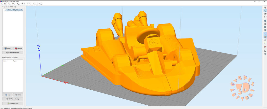 Princess Peach Kart Nintendo Switch Joy Con Controller 3D print model_2