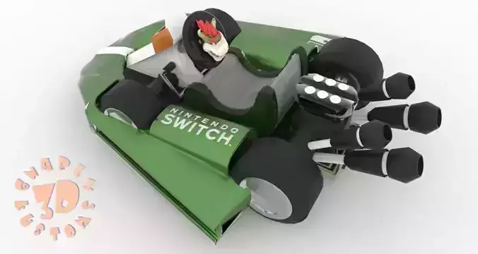 Bowser Kart Nintendo Switch Joy Con Controller 3D print model