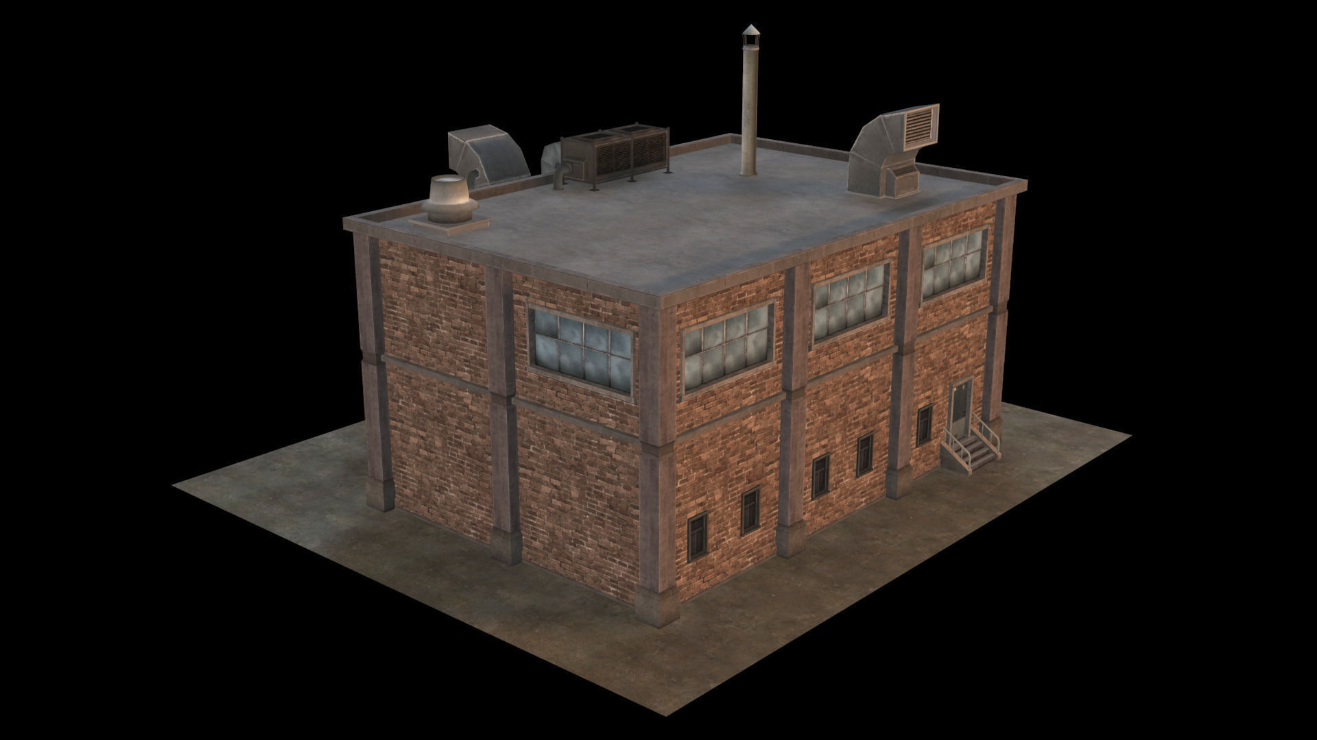 Small Industrial Building 02 Low-poly 3D model_2