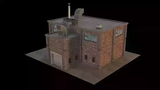 Small Industrial Building 02 Low-poly 3D model