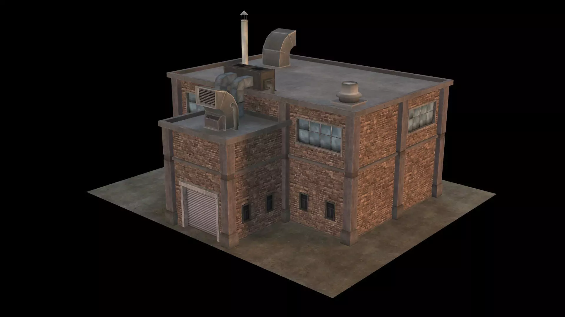 Small Industrial Building 02 Low-poly 3D model_0
