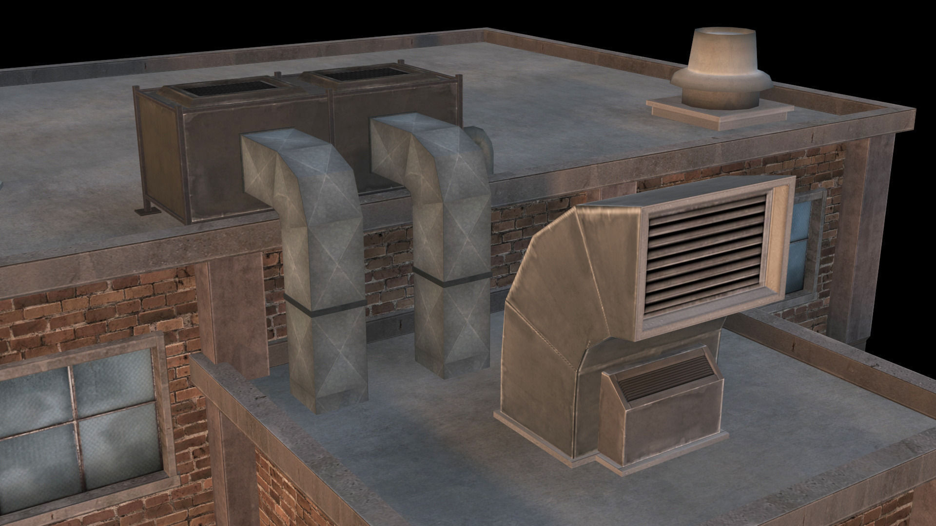 Small Industrial Building 02 Low-poly 3D model_5