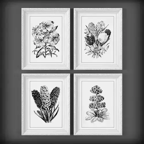 Picture Frames Low-poly 3D model