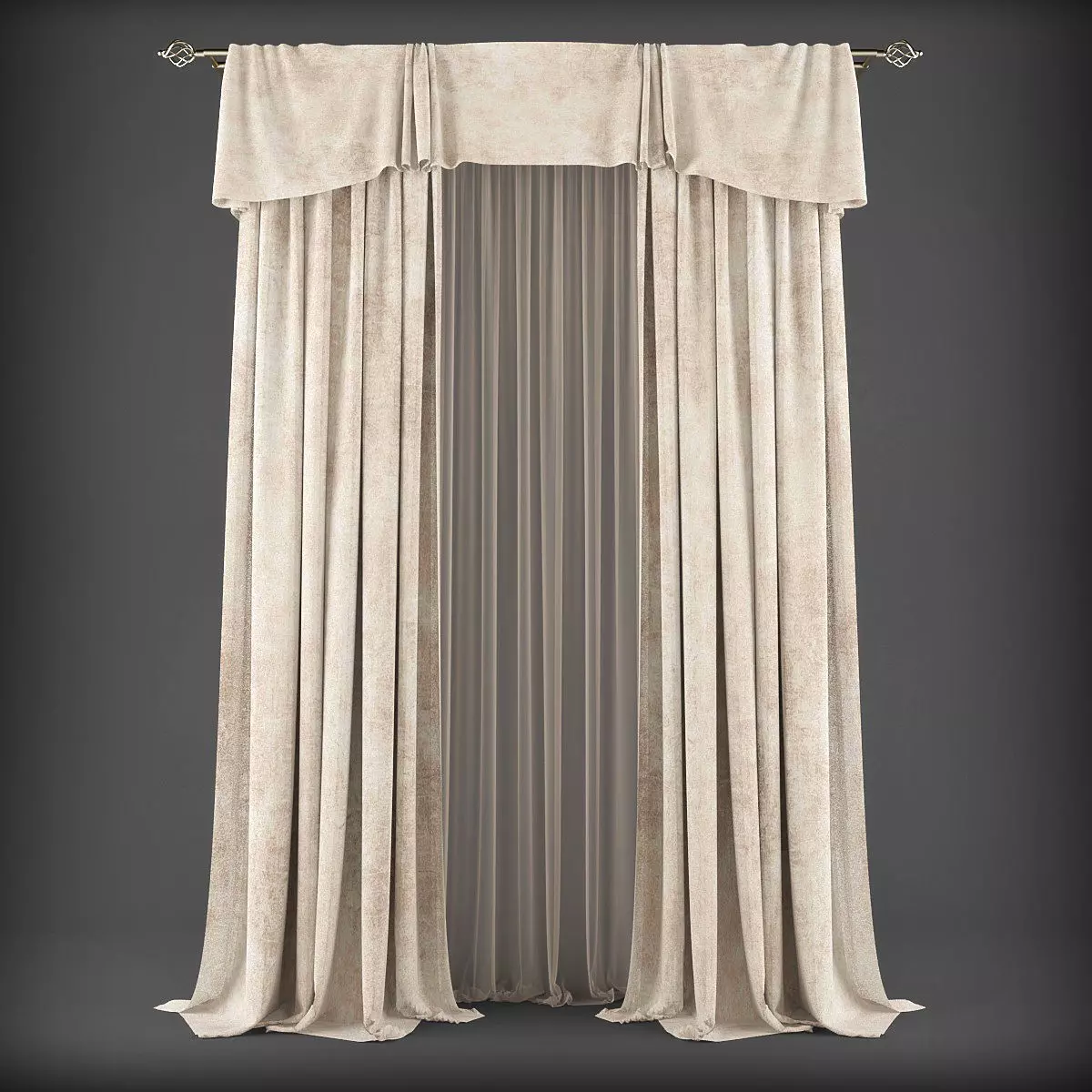 Curtain 3D model 315 Low-poly 3D model