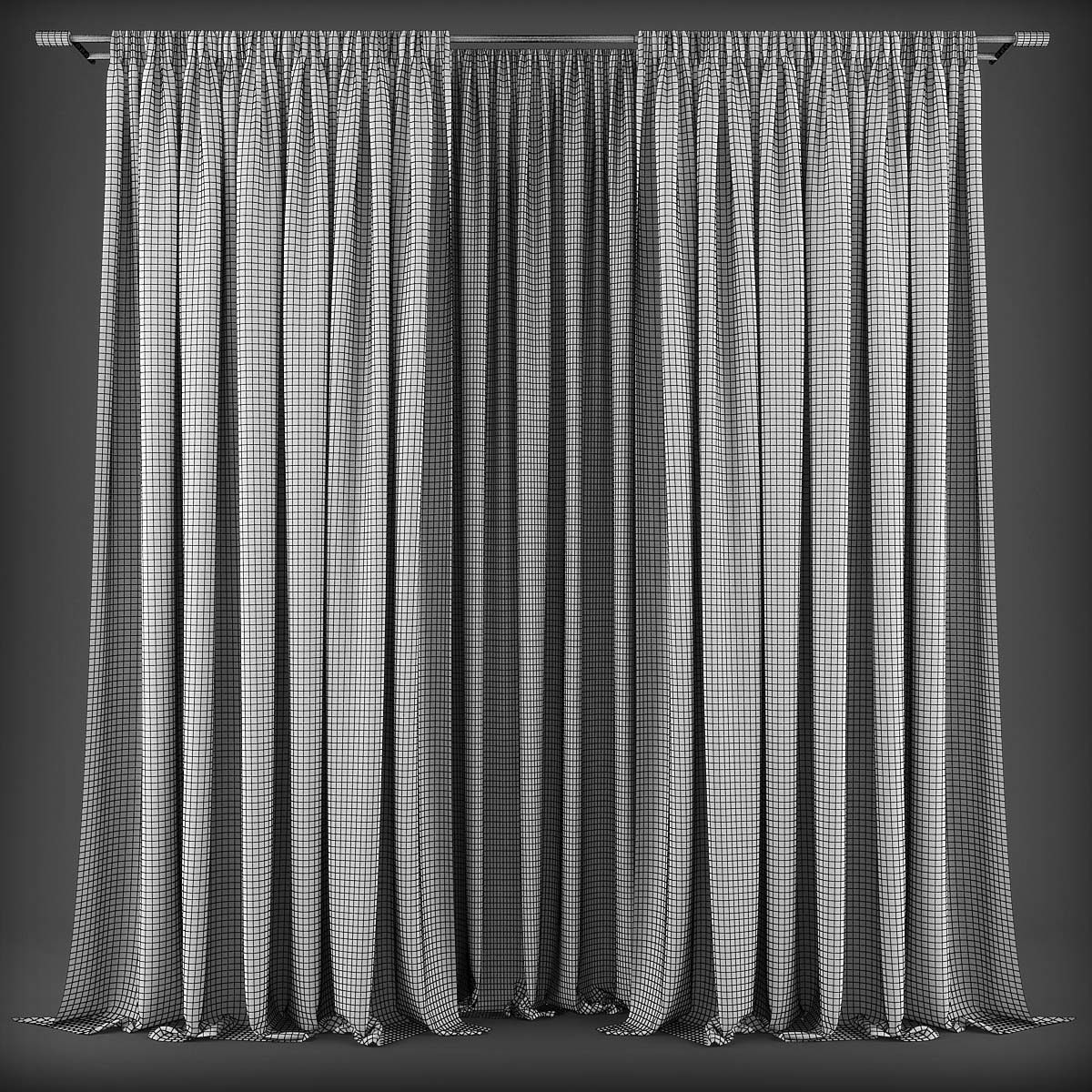 Curtain 3D model 316 Low-poly 3D model_1