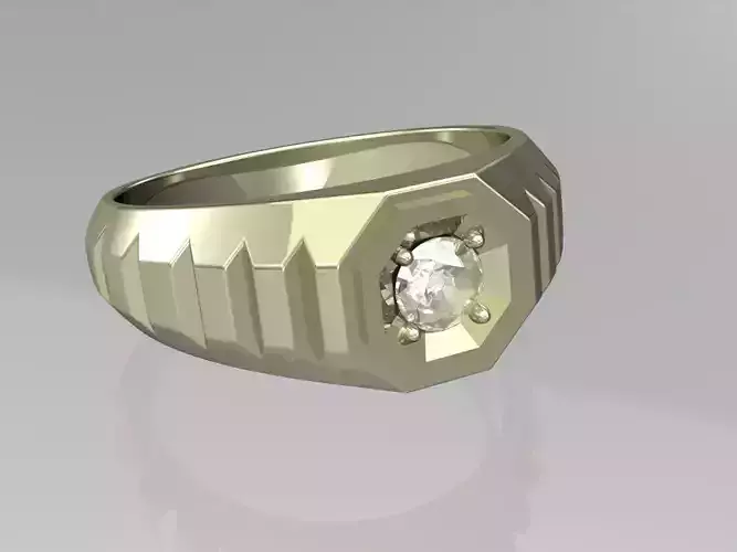 Solitaire mens ring