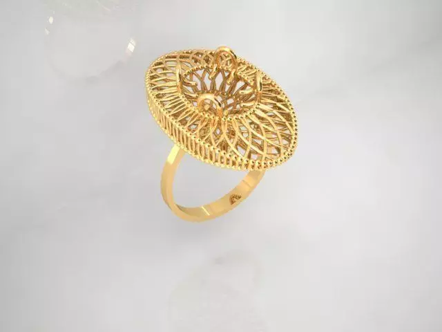 An 04 gold ring with intricate design 3D print model_0