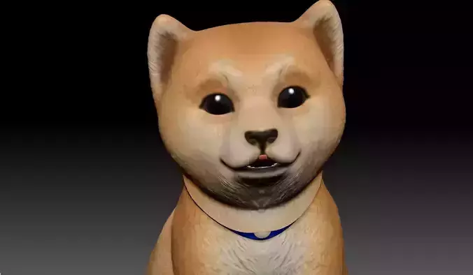 Siba lowpoly model shiba dog