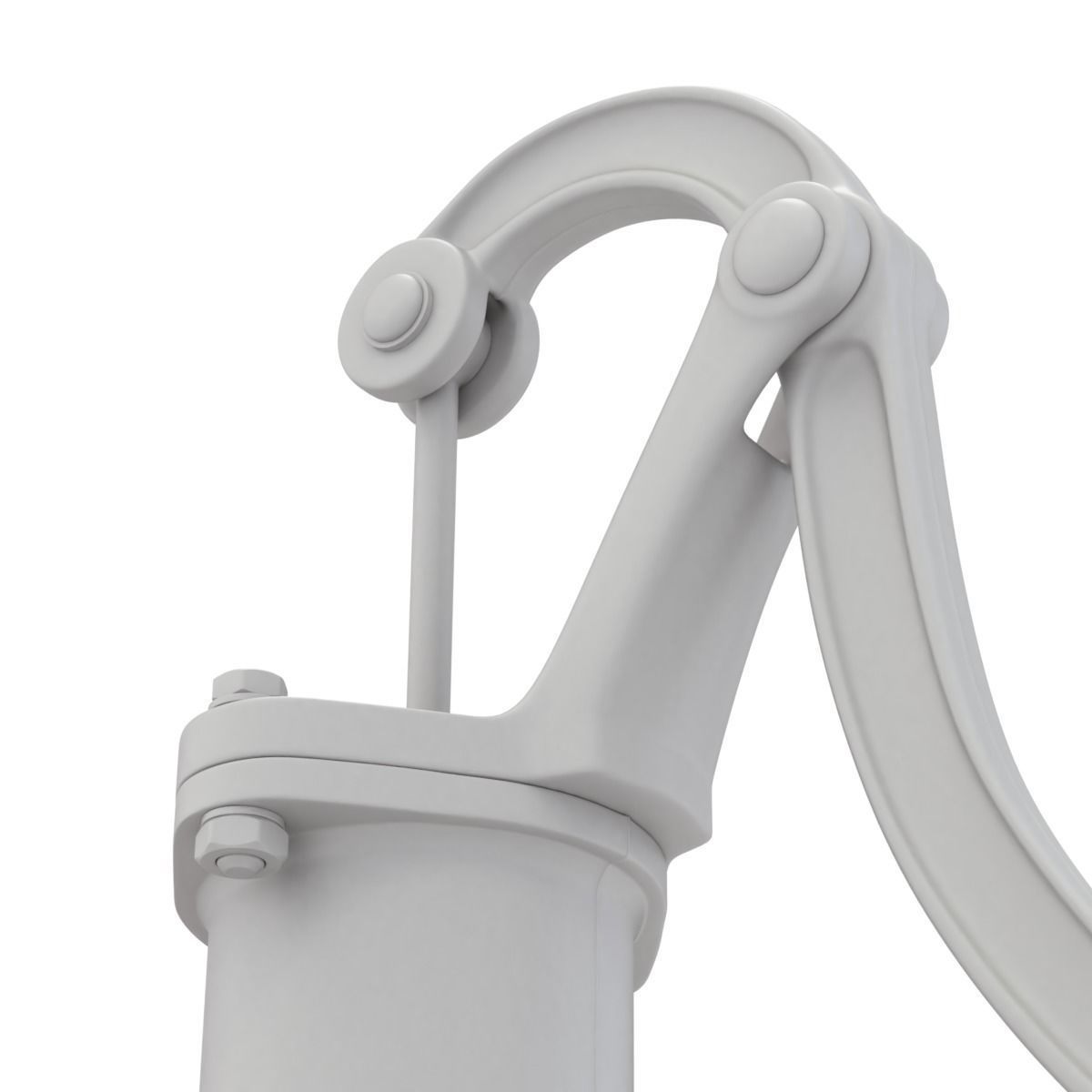 Vintage Water Hand Pump With Bucket 3D model_21