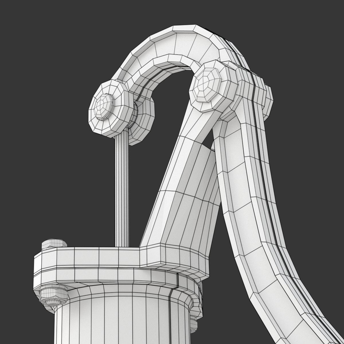 Vintage Water Hand Pump With Bucket 3D model_30