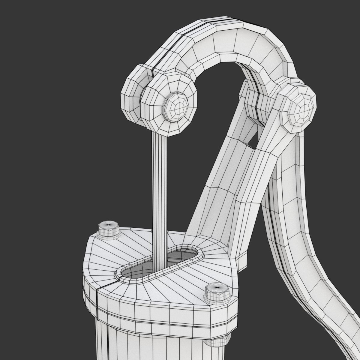 Vintage Water Hand Pump With Bucket 3D model_31