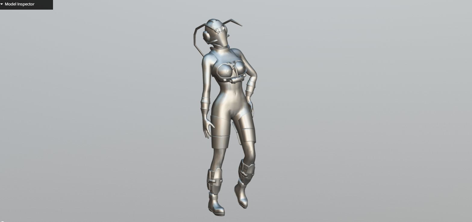 Sci-Fi Female Unit Low-poly 3D model_12