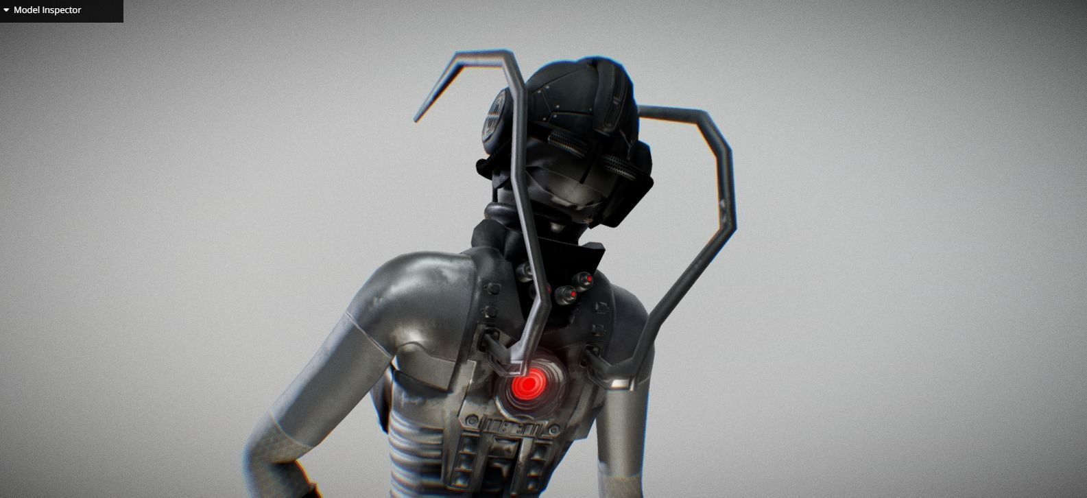 Sci-Fi Female Unit Low-poly 3D model_7