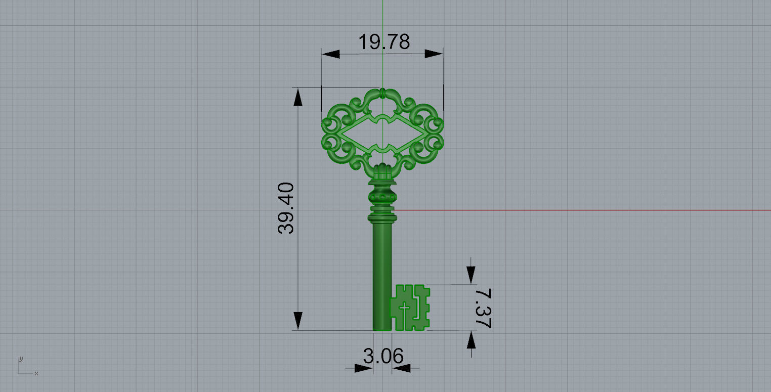 Key Pendant N2 3D print model_3