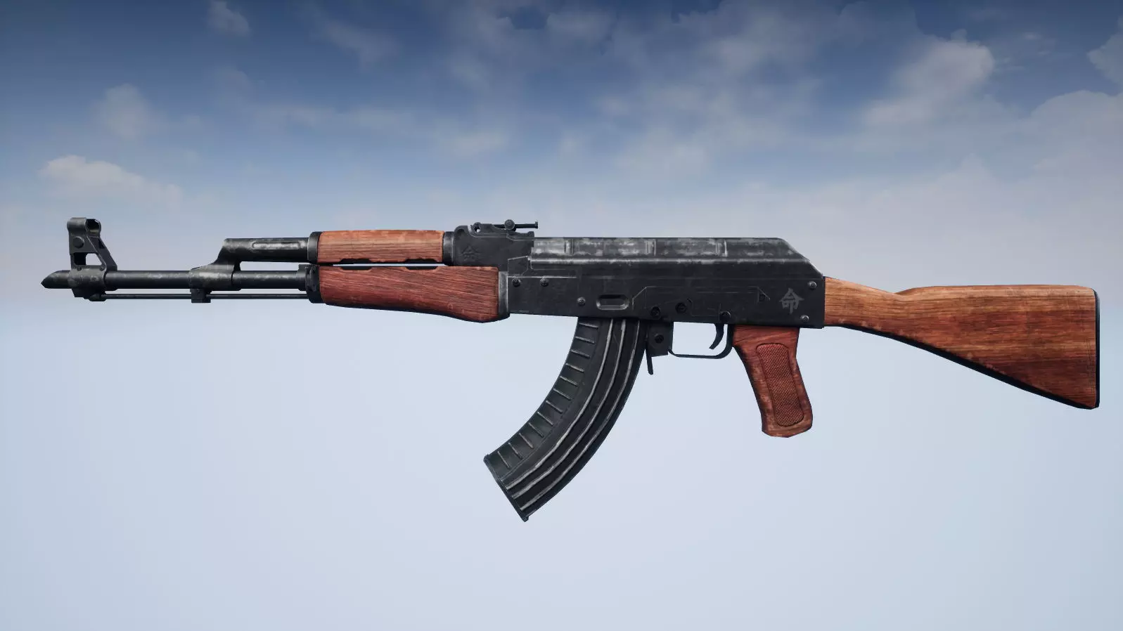 AK 47 - PBR and Diffuse Texture Only Low-poly 3D model_0