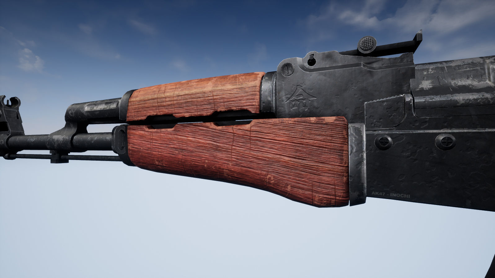 AK 47 - PBR and Diffuse Texture Only Low-poly 3D model_1