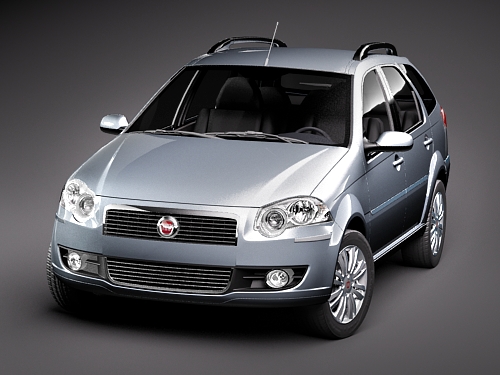 Fiat New Palio Weekend 2009 3D Model 3D model_1