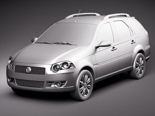 Fiat New Palio Weekend 2009 3D Model 3D model_9