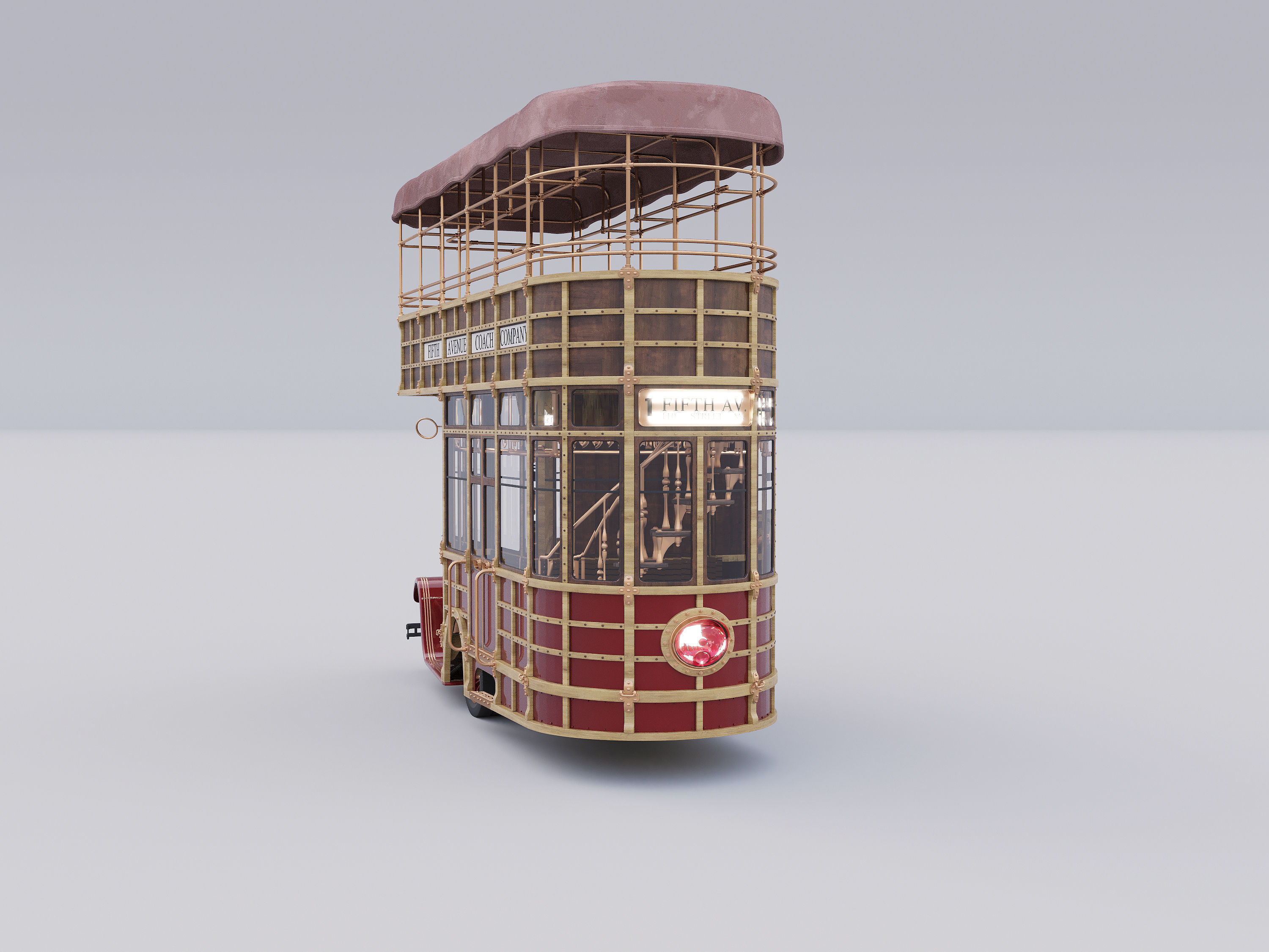 NYC  bus 3D model_7