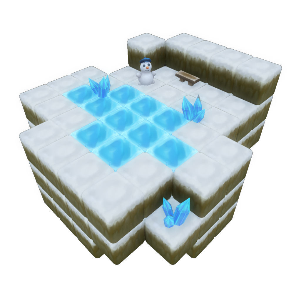 Cube World Level Building Set - Low Poly Hand Painted Low-poly 3D model_9