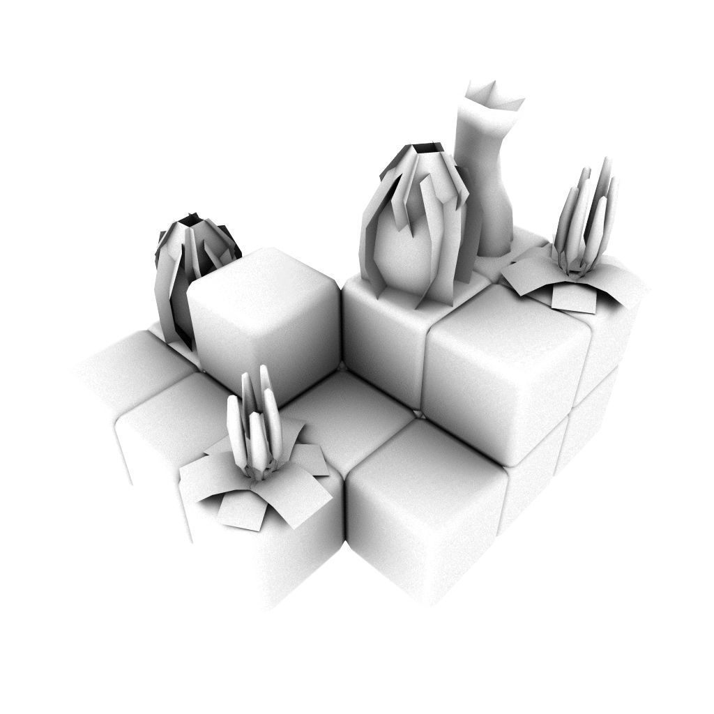 Cube World Level Building Set - Low Poly Hand Painted Low-poly 3D model_4