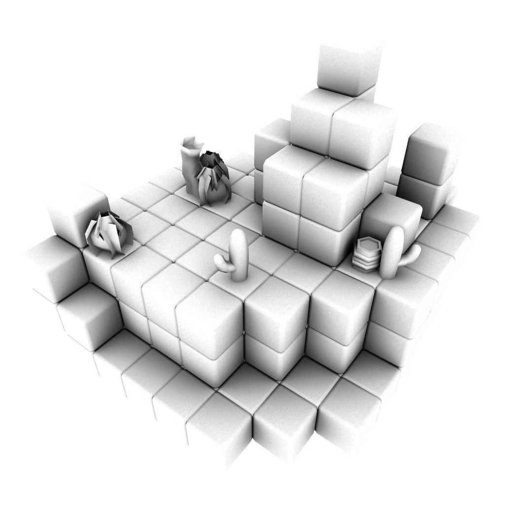 Cube World Level Building Set - Low Poly Hand Painted Low-poly 3D model_7