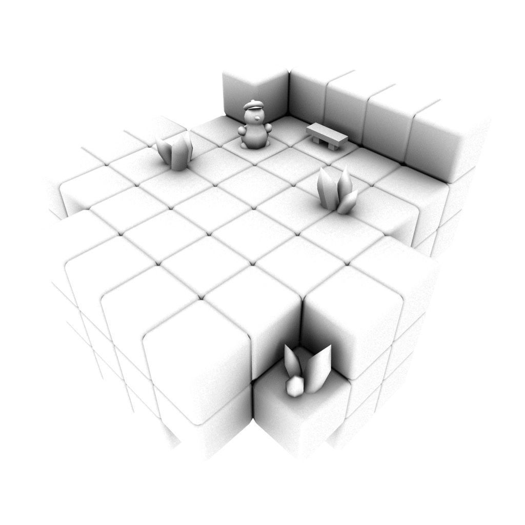 Cube World Level Building Set - Low Poly Hand Painted Low-poly 3D model_10