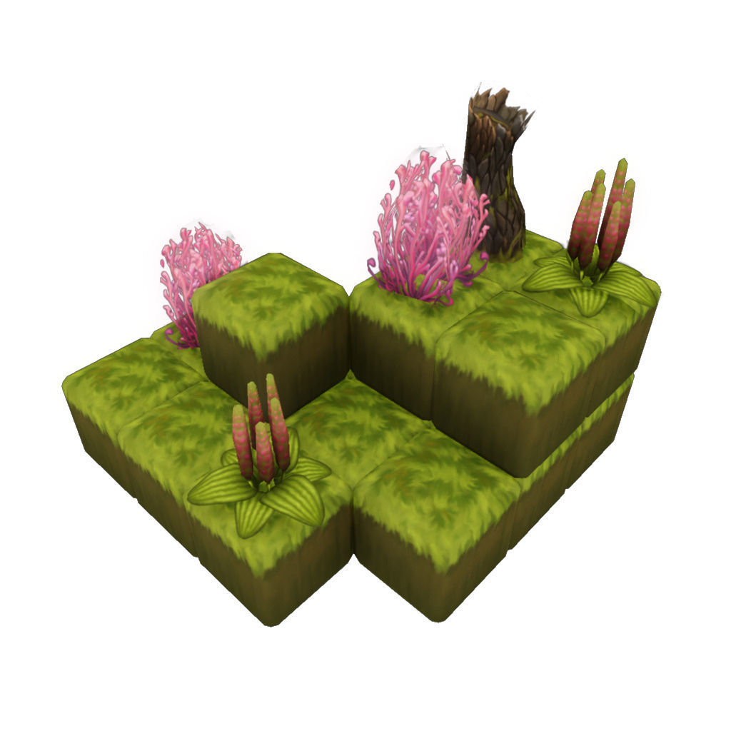 Cube World Level Building Set - Low Poly Hand Painted Low-poly 3D model_3