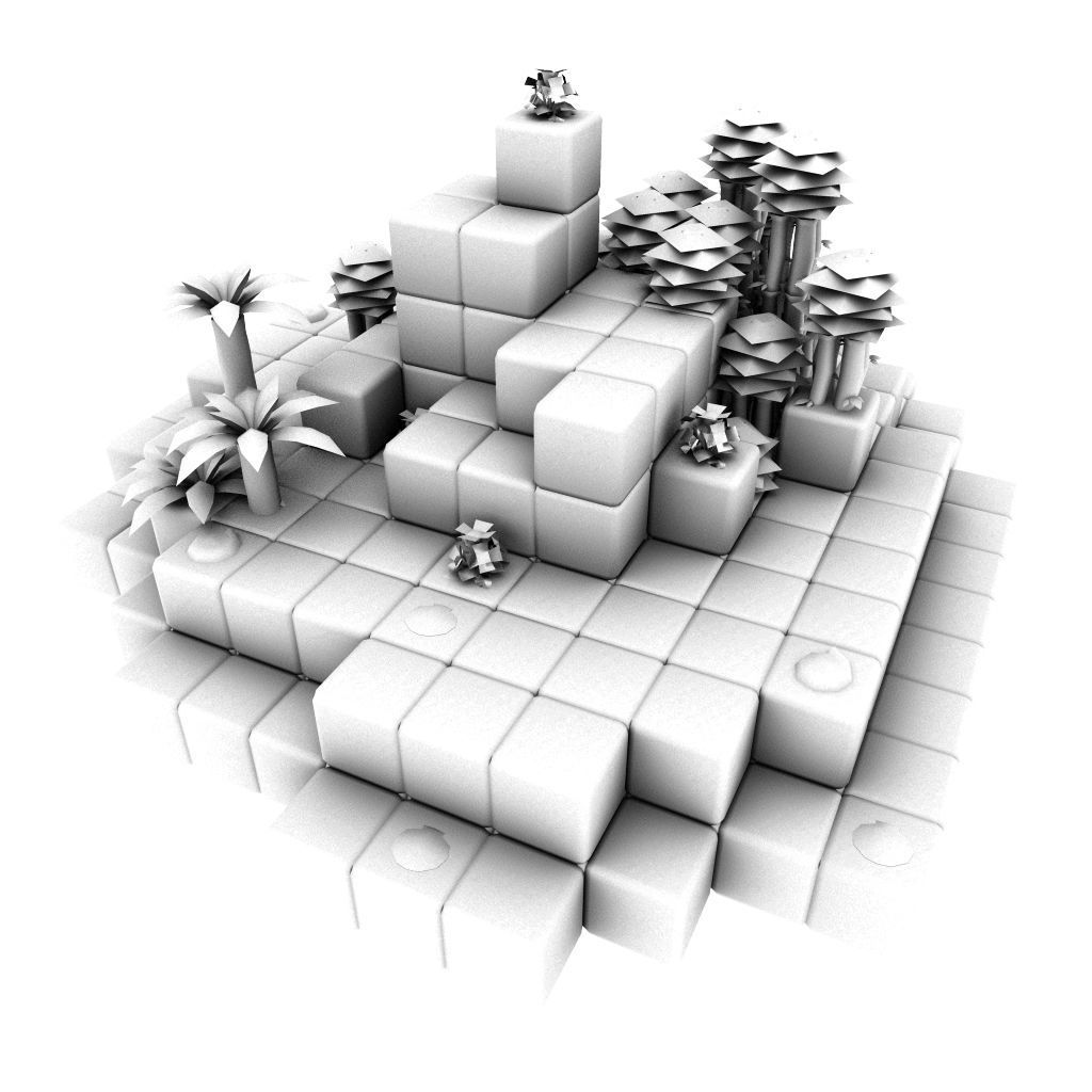 Cube World Level Building Set - Low Poly Hand Painted Low-poly 3D model_1