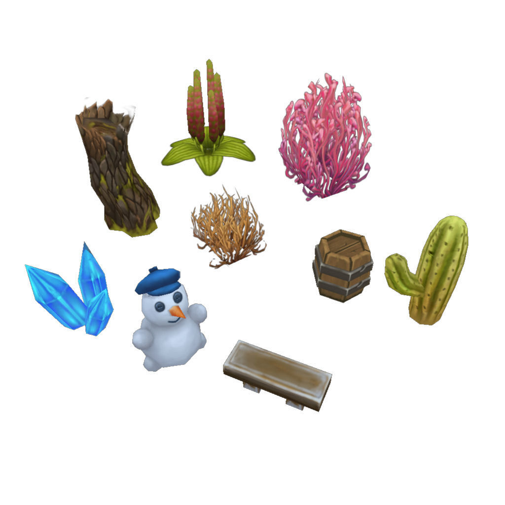 Cube World Level Building Set - Low Poly Hand Painted Low-poly 3D model_15