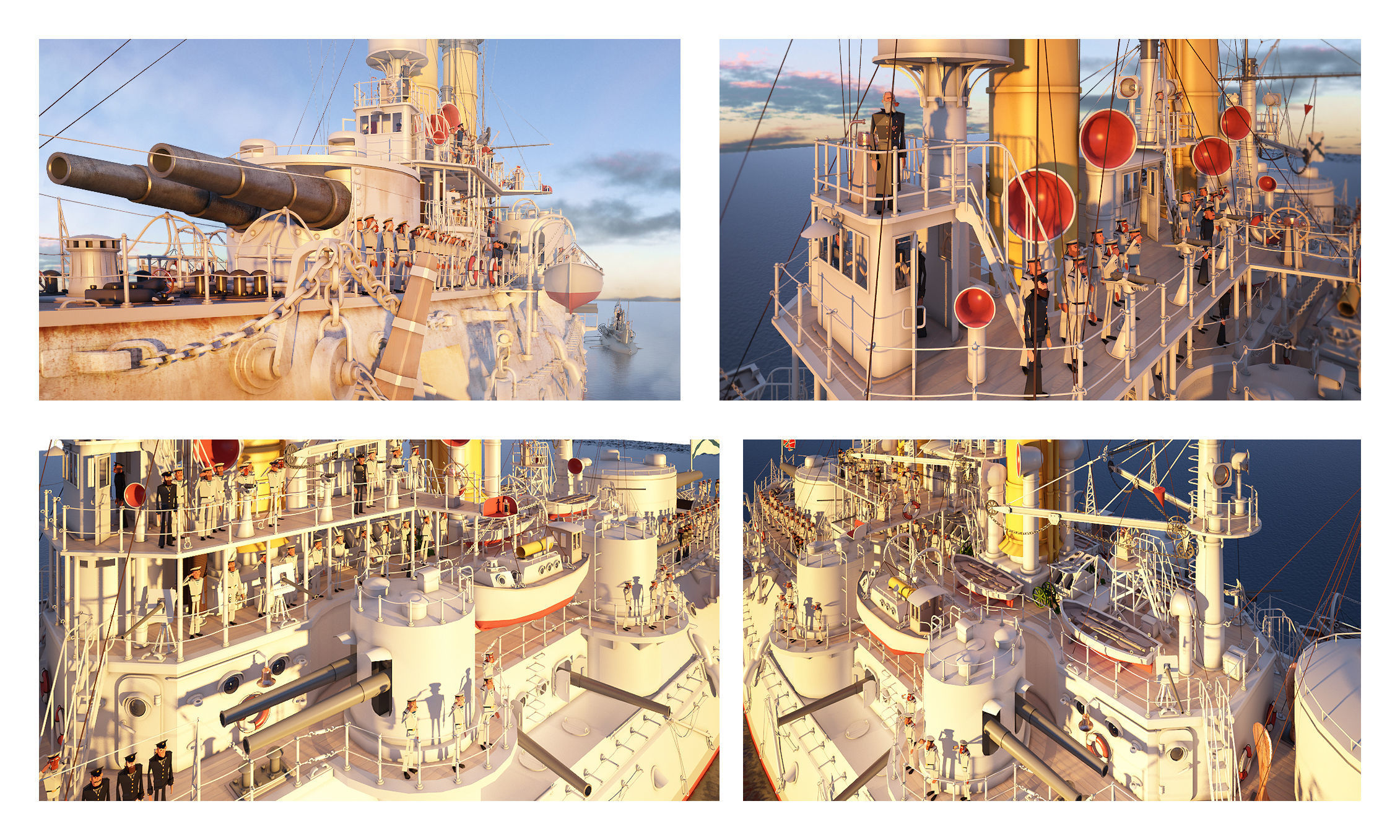 Battleship Petropavlovsk 1899 3D model_18