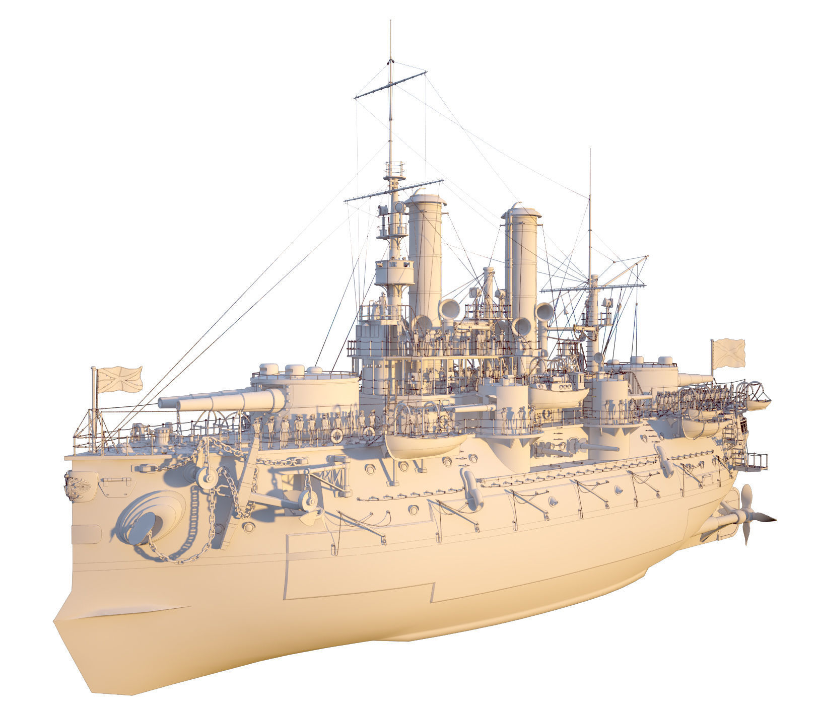 Battleship Petropavlovsk 1899 3D model_8