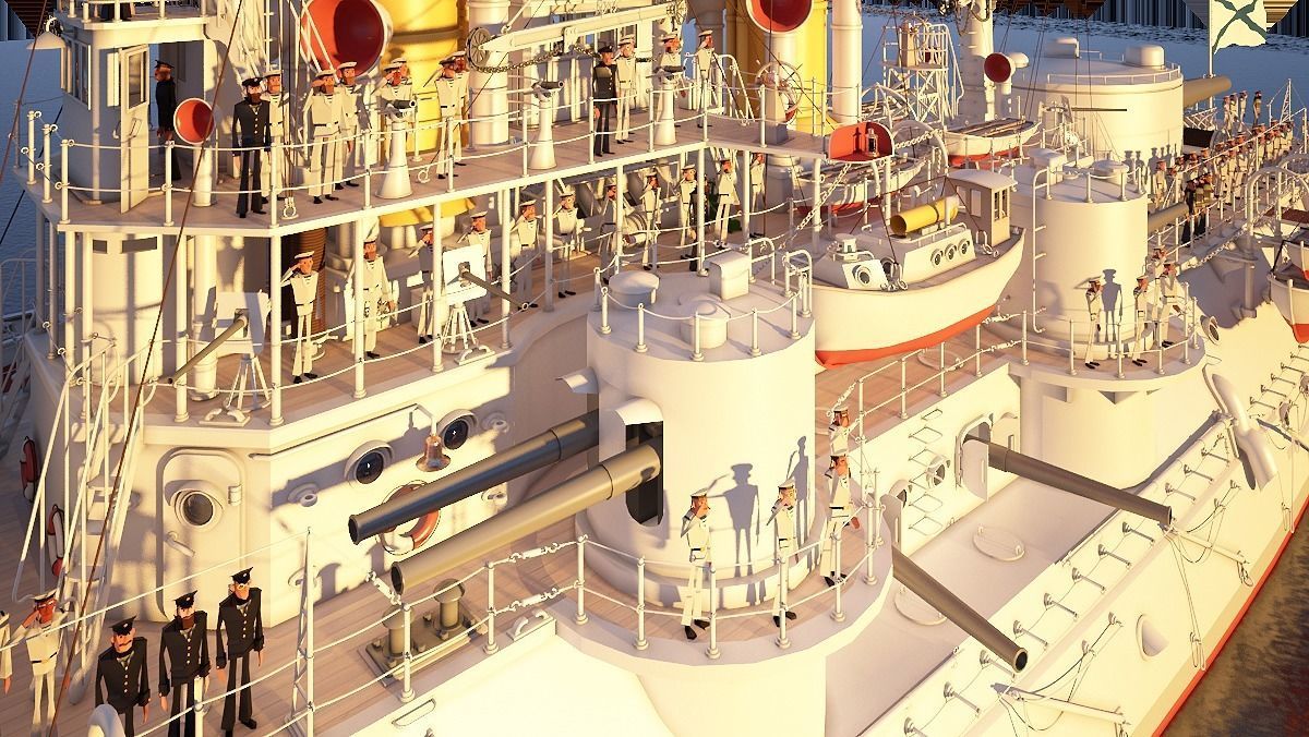 Battleship Petropavlovsk 1899 3D model_2